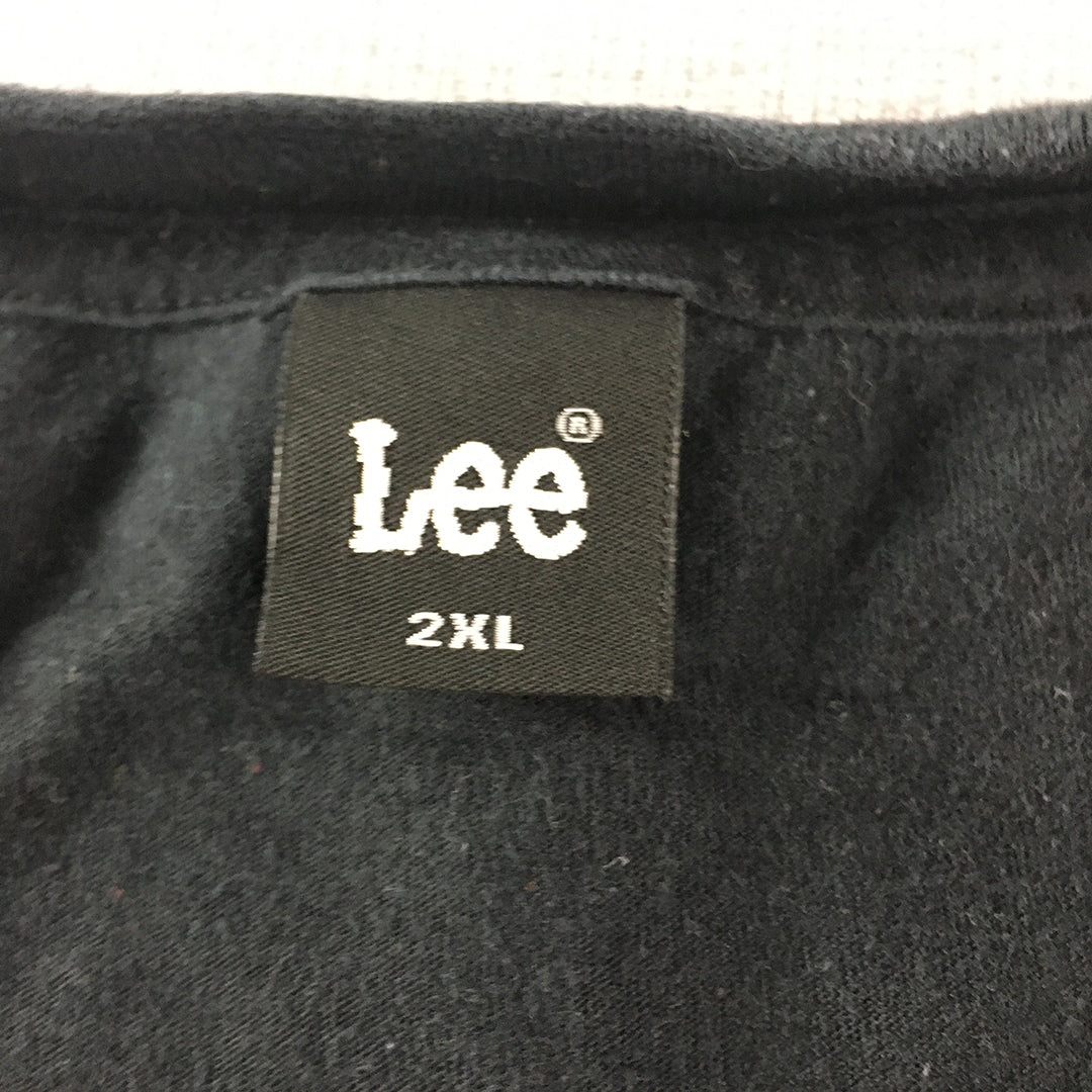 Lee T-Shirt Size 2XL Black Logo Short Sleeve Tee