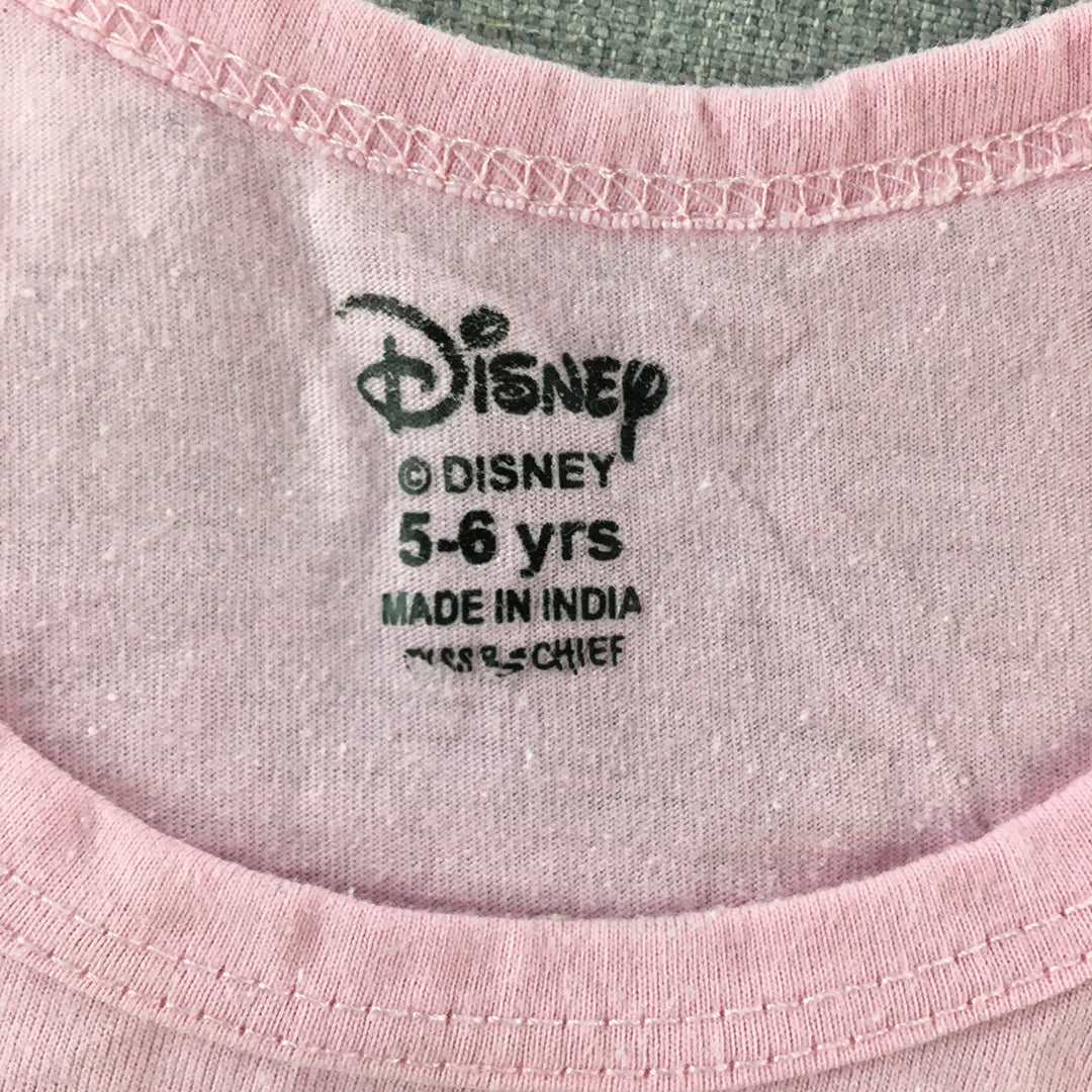 Disney Minnie Mouse Kids Girls Shirt Size 5 - 6 Years Pink Long Sleeve Top