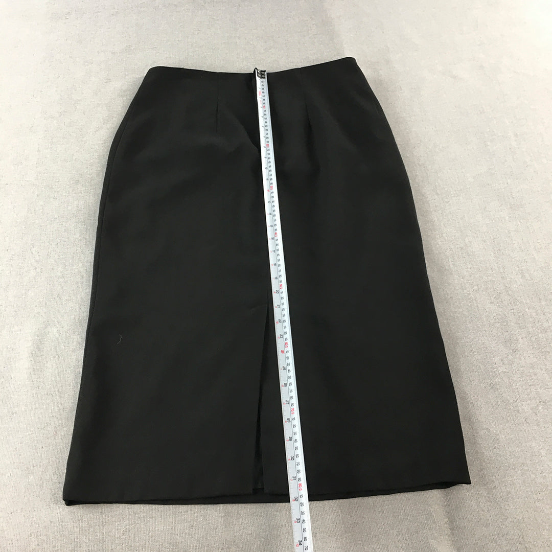 Vintage 2U Designs Womens Pencil Skirt Size XL Black Pleated