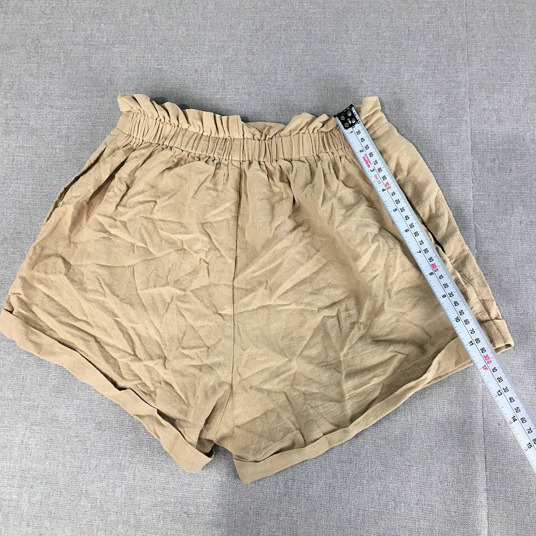 Nunui Womens Bermuda Shorts Size 8 Brown Elastic Waist Pockets