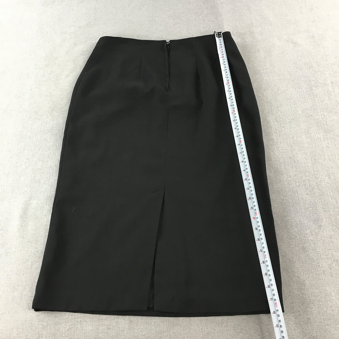 Vintage 2U Designs Womens Pencil Skirt Size XL Black Pleated