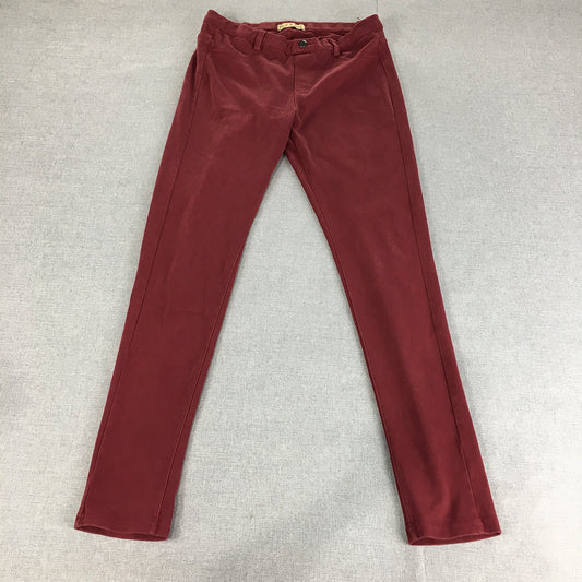 Huff & Dee Womens Skinny Jeans Size 30 Red Stretch Denim