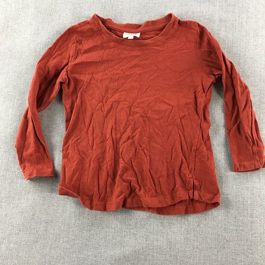 Seed Heritage Kids Toddler Knit Top Size 3 Rust Red Long Sleeve Shirt