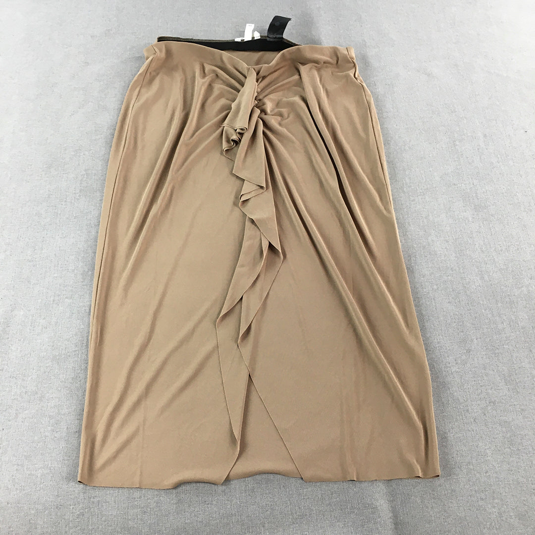 H&M Womens Maxi Skirt Size XL Brown Elastic Waist