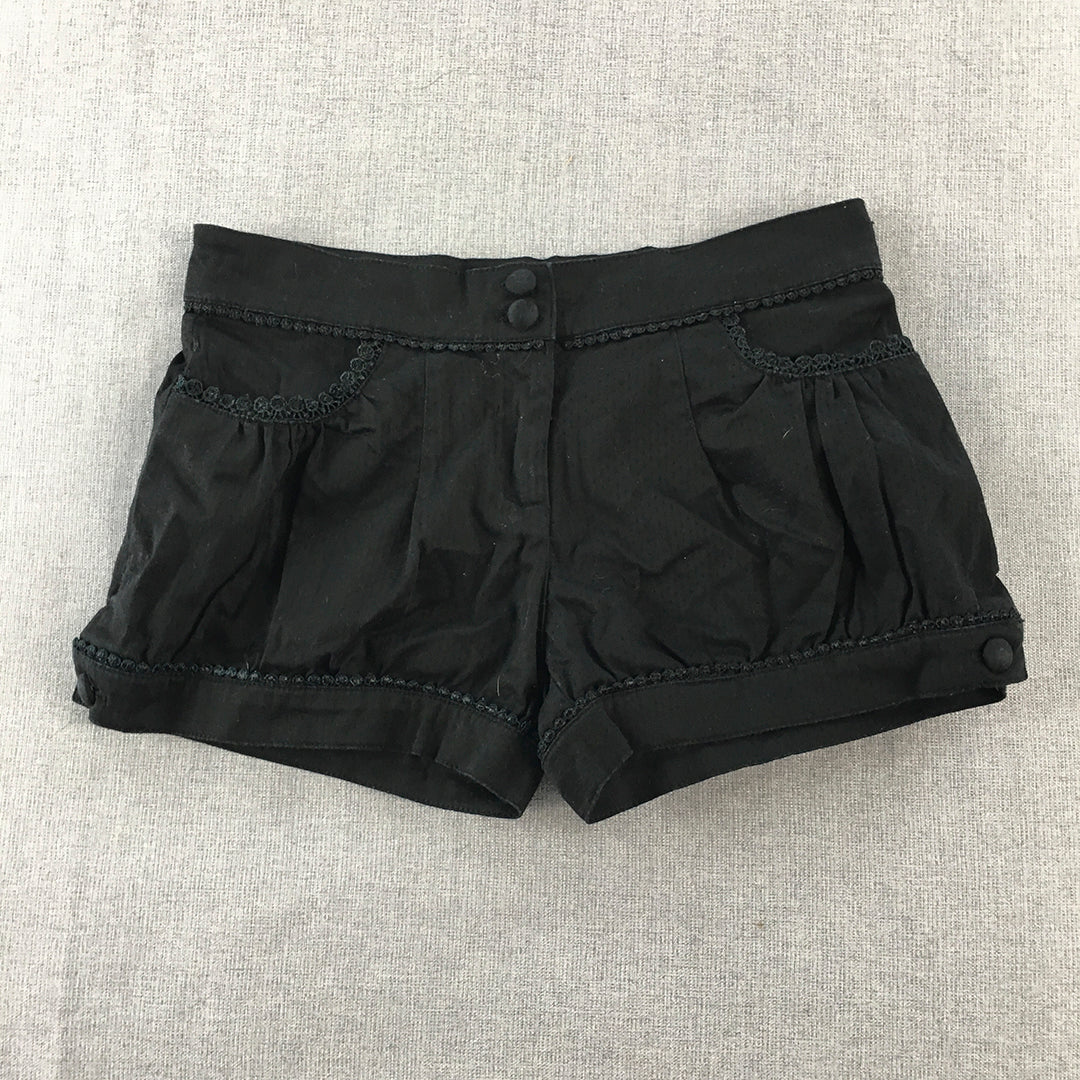 Bardot Womens Shorts Size 10 Black Floral Lace