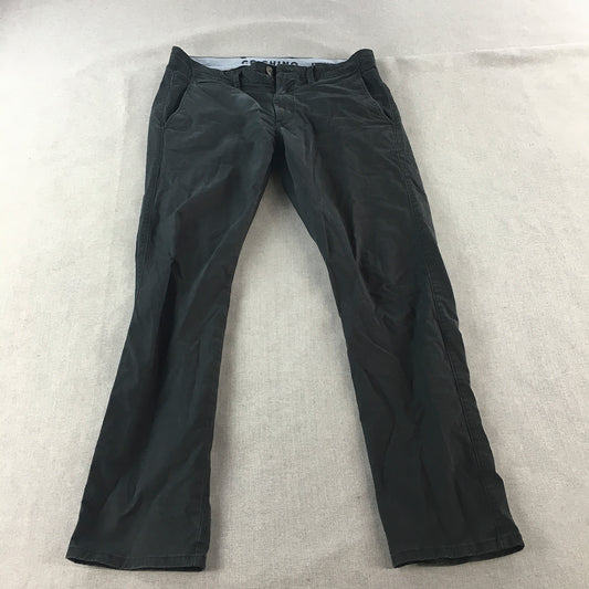 Country Road Mens Chino Pants Size 34 Navy Blue Pockets Trousers