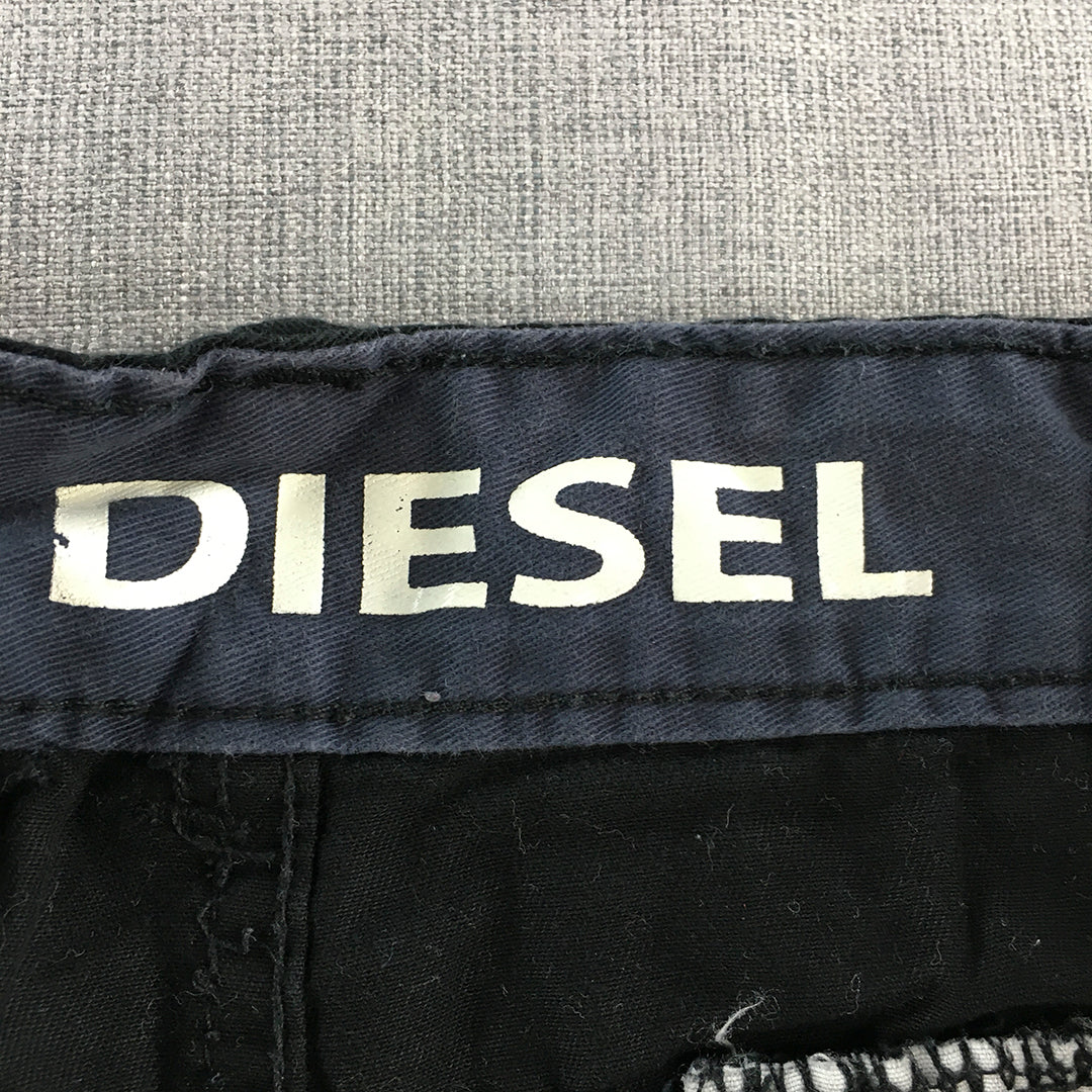 Diesel Mens Chino Shorts Size 32 Black Pockets