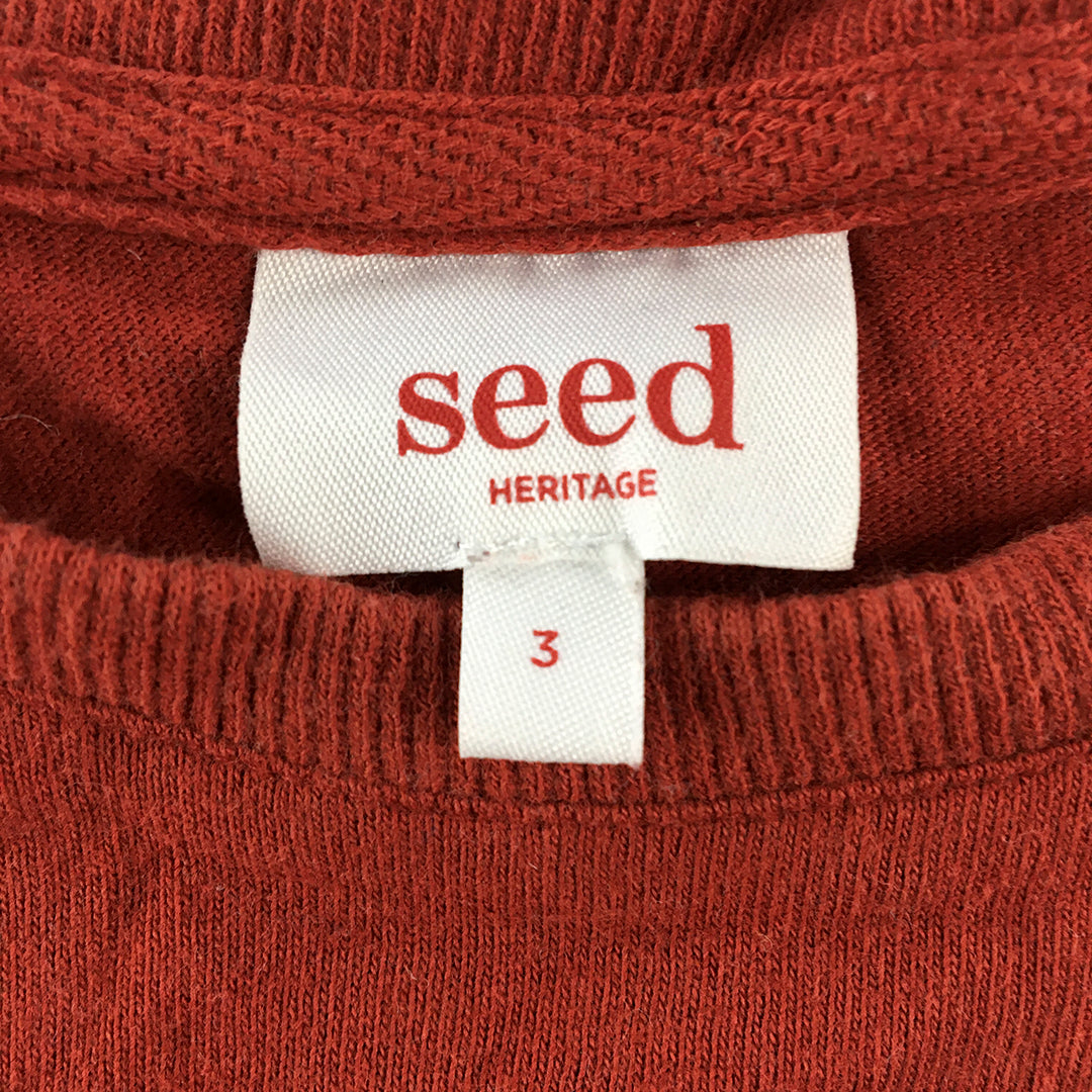 Seed Heritage Kids Toddler Knit Top Size 3 Rust Red Long Sleeve Shirt