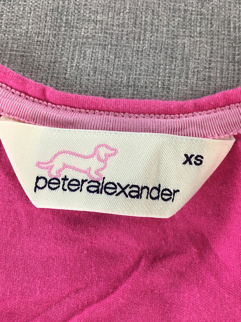 Peter Alexander Womens Sleep Shirt Size XS Pink Logo Short Sleeve Pajama