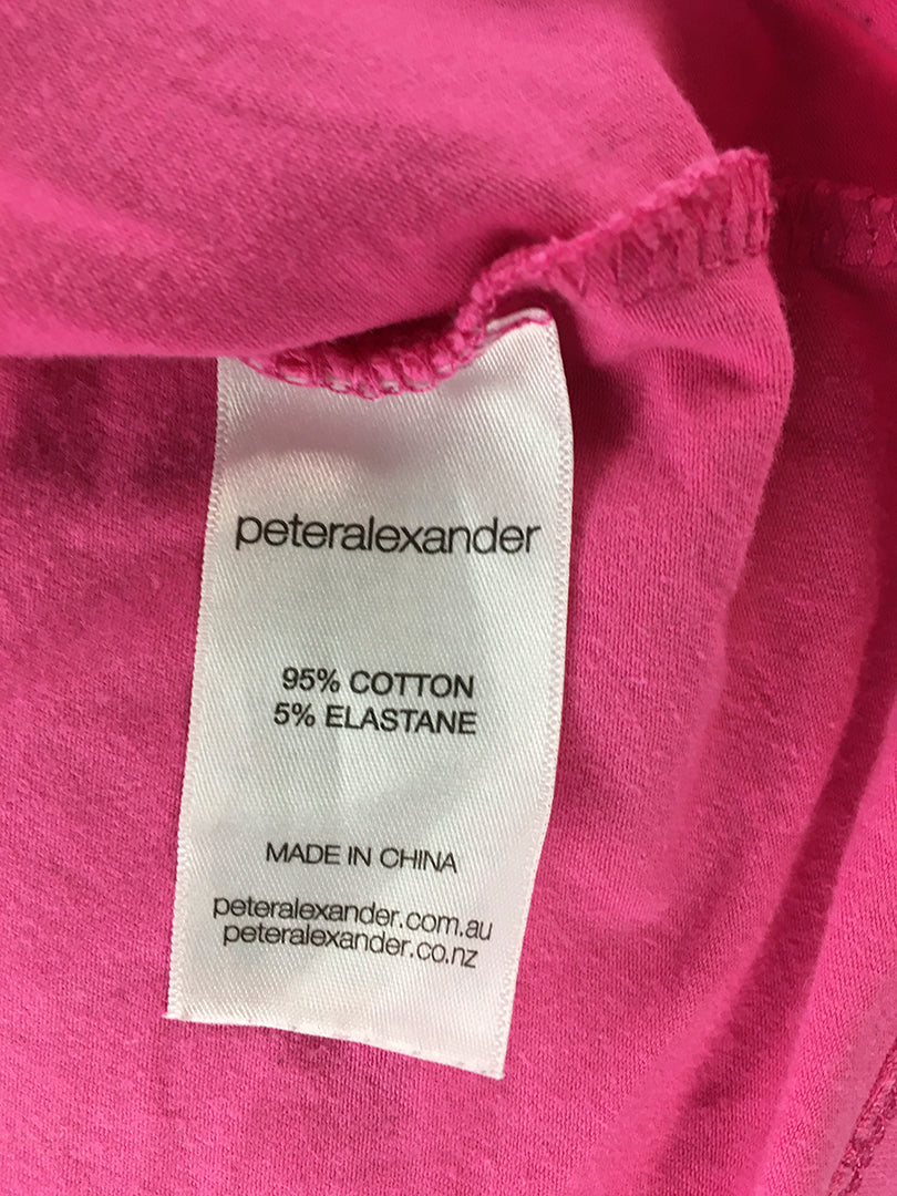 Peter Alexander Womens Sleep Shirt Size XS Pink Logo Short Sleeve Pajama