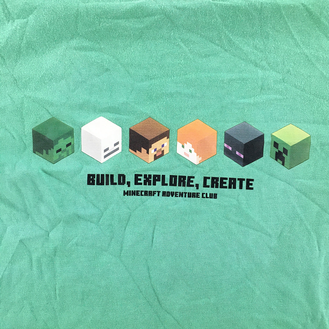 Minecraft x Uniqlo UT Kids Boys T-Shirt Size 9 - 10 Years Green Short Sleeve