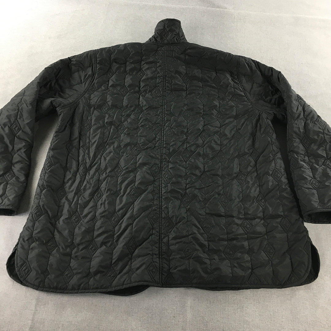 Emin Quilted Jacket Size 2XL Black Snap Button Pockets Puffer Coat