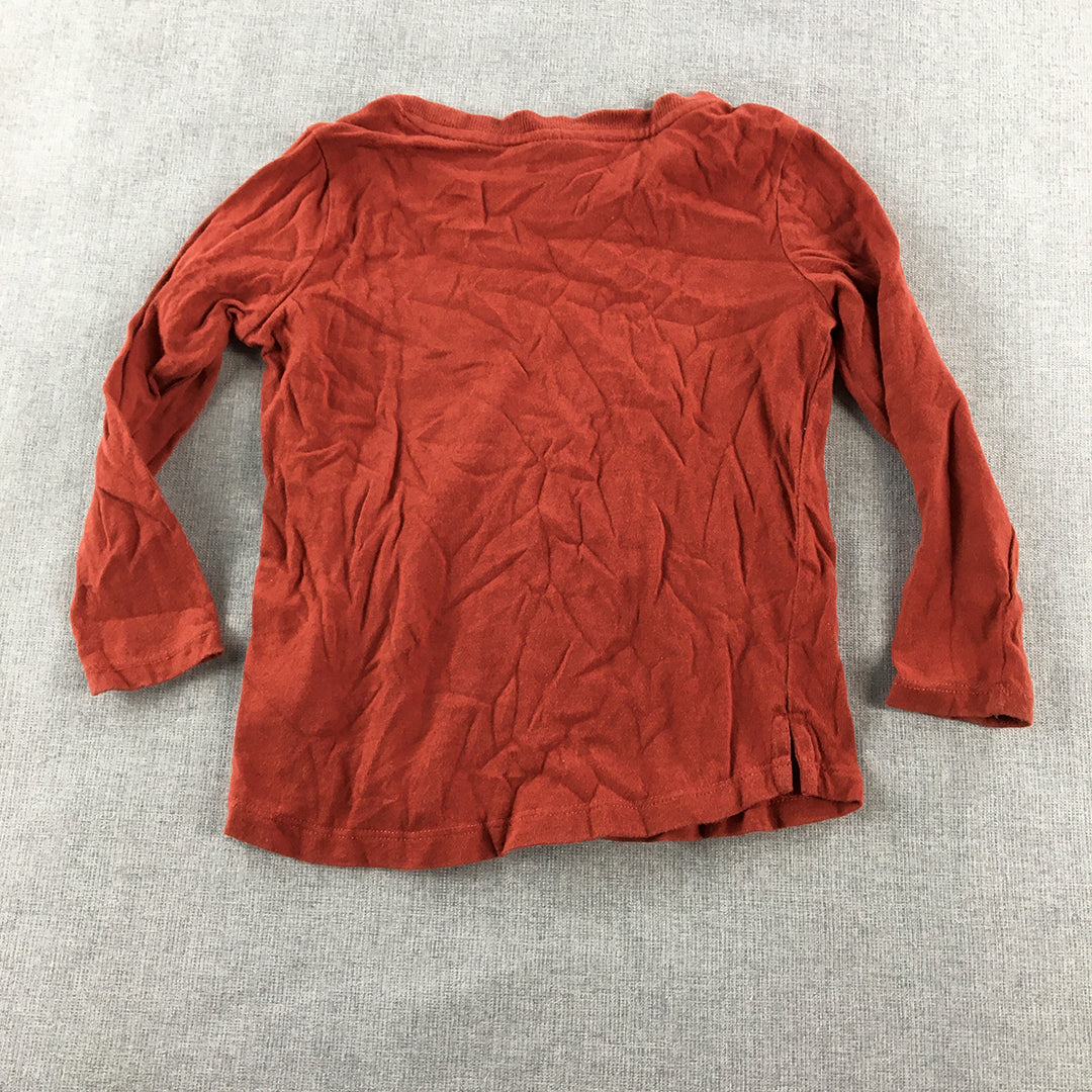 Seed Heritage Kids Toddler Knit Top Size 3 Rust Red Long Sleeve Shirt