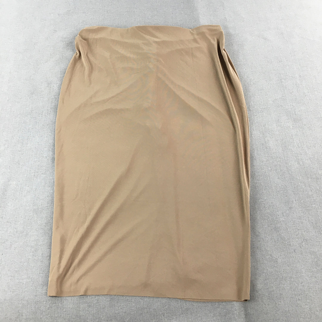 H&M Womens Maxi Skirt Size XL Brown Elastic Waist