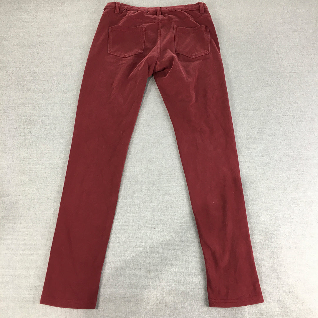 Huff & Dee Womens Skinny Jeans Size 30 Red Stretch Denim