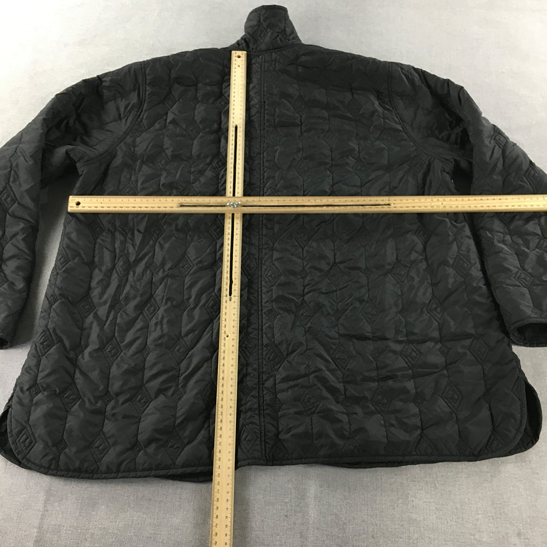 Emin Quilted Jacket Size 2XL Black Snap Button Pockets Puffer Coat