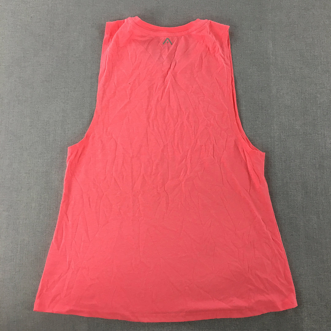 Rockwear Womens Tank Top Size 12 Pink Logo Sleeveless Shirt