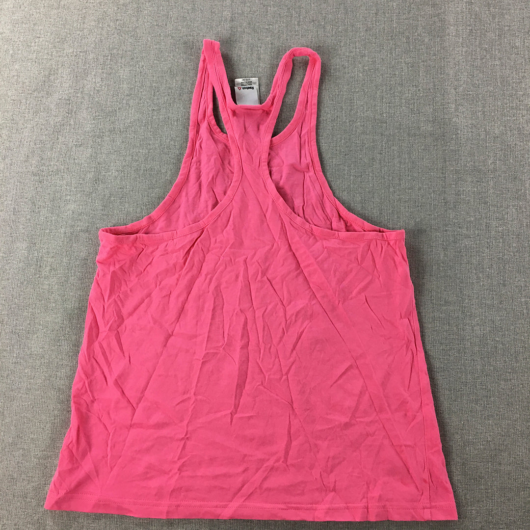 Reebok Kids Girls Tank Top Youth Size L (13 - 14 Yrs) Pink Logo Sleeveless Shirt