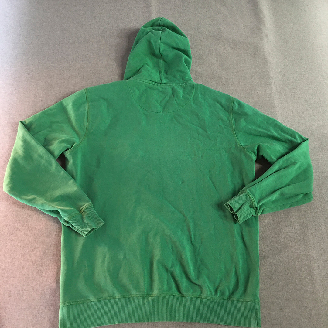 Spykar Mens Hoodie Sweater Size L Green Pockets Pullover Jumper