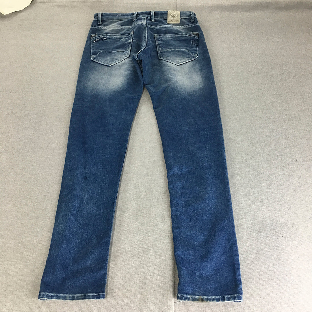 Struck Mens Skinny Jeans Size 30 (W30 x L32) Blue Light Wash Denim