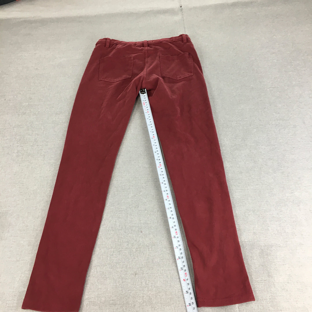 Huff & Dee Womens Skinny Jeans Size 30 Red Stretch Denim