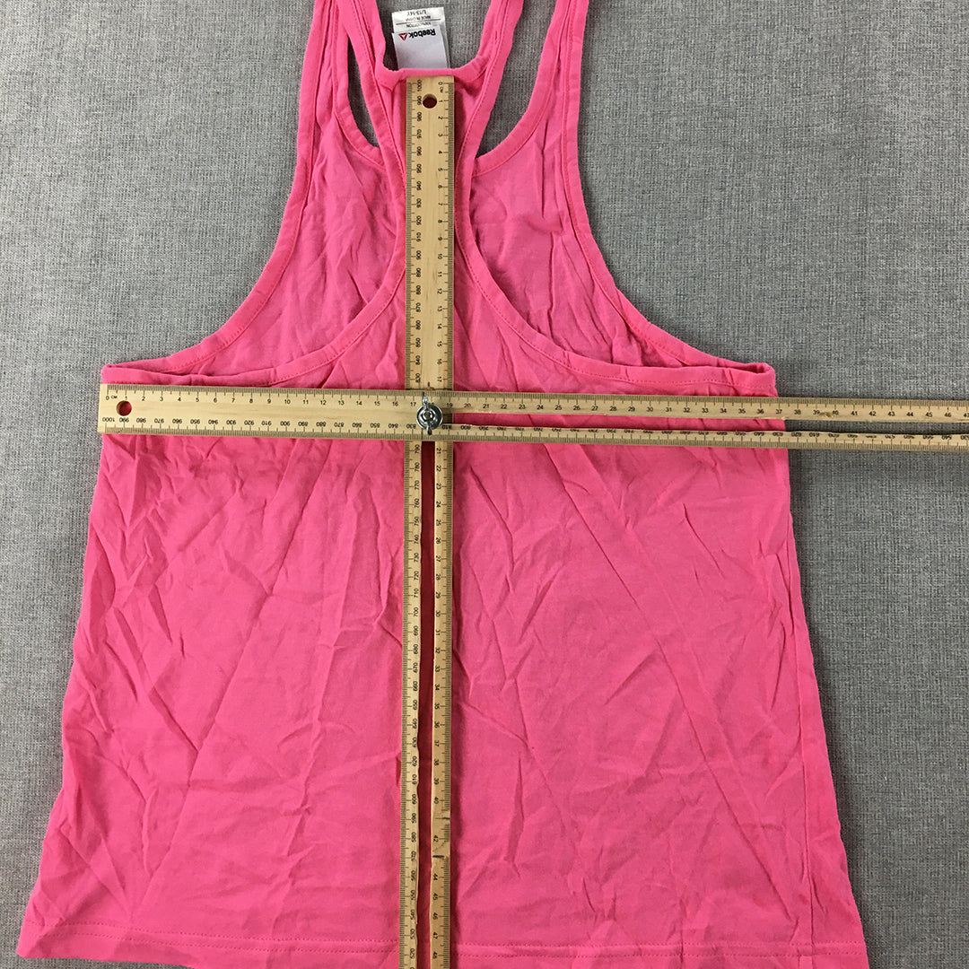 Reebok Kids Girls Tank Top Youth Size L (13 - 14 Yrs) Pink Logo Sleeveless Shirt