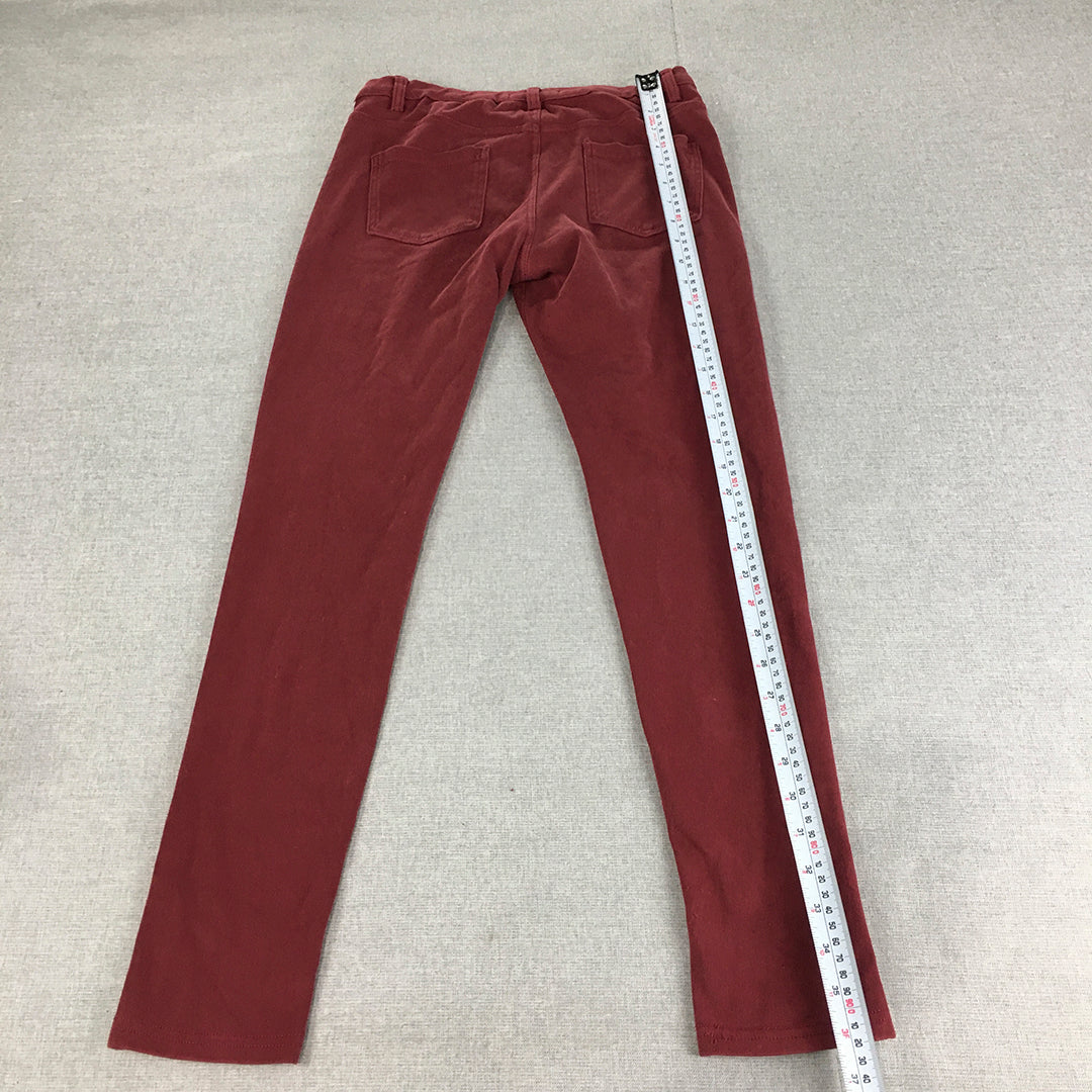 Huff & Dee Womens Skinny Jeans Size 30 Red Stretch Denim