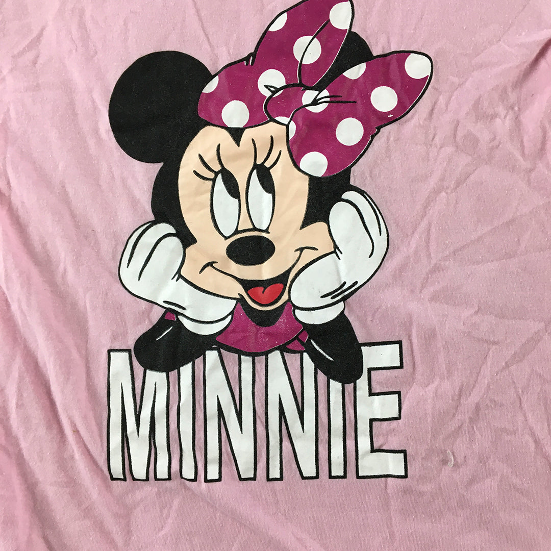 Disney Minnie Mouse Kids Girls Shirt Size 5 - 6 Years Pink Long Sleeve Top