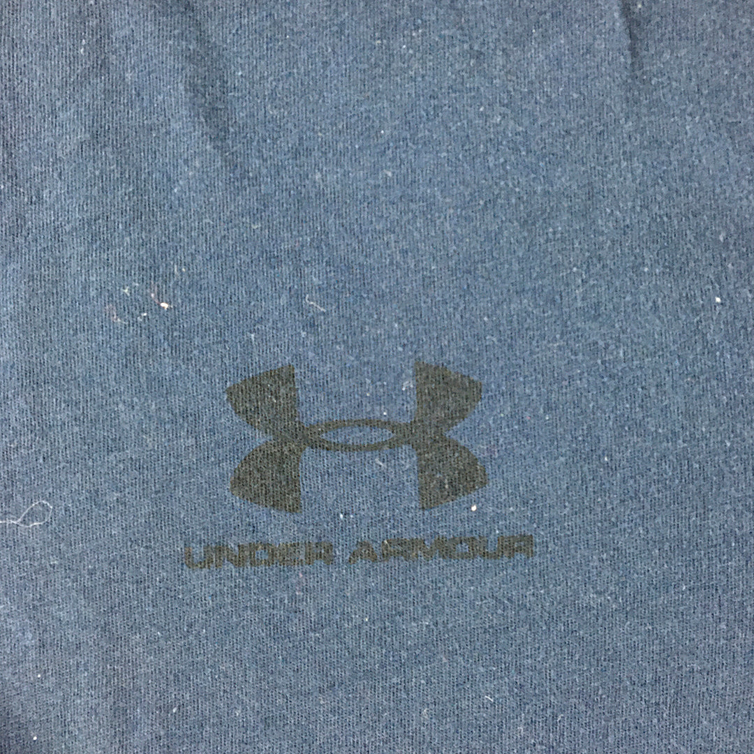 Under Armour Mens T-Shirt Size M Navy Blue Logo Crew Neck Tee