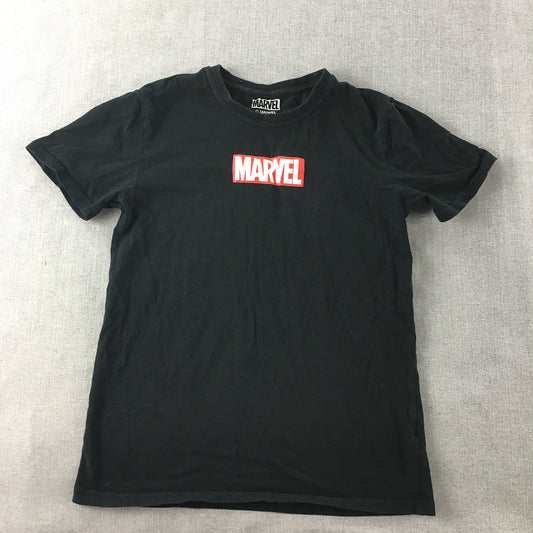 Marvel Mens T-Shirt Size XXS Black Movie Logo Crew Neck Tee