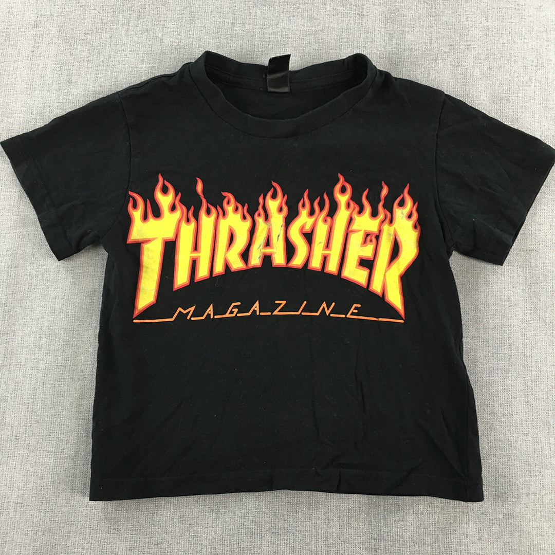 Thrasher Skate Magazine Baby Toddler T-Shirt Size 2 Black Short Sleeve