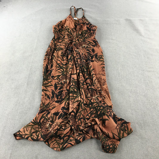 Sheike Womens Dress Size 8 Brown Floral Midi