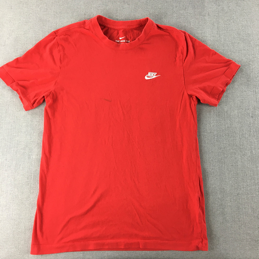 Nike Mens T-Shirt Size S Red Logo Crew Neck Short Sleeve Tee