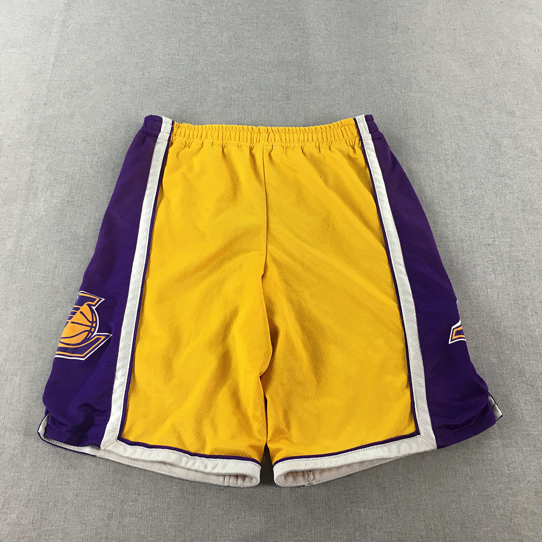 Los Angeles Lakers Mens Basketball Shorts Size L NBA Elastic Waist