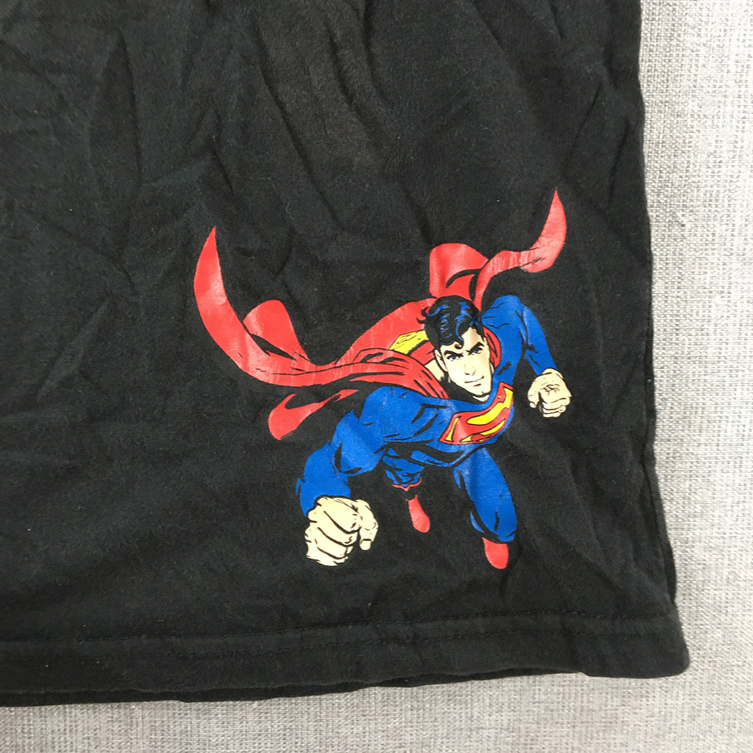 Superman Kids Boys T-Shirt Youth Size S (8 - 10 Years) Black Short Sleeve Top