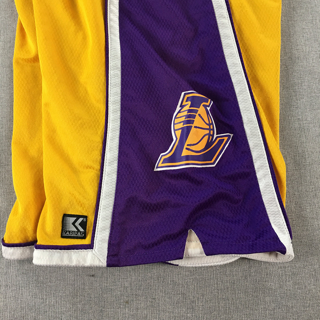 Los Angeles Lakers Mens Basketball Shorts Size L NBA Elastic Waist