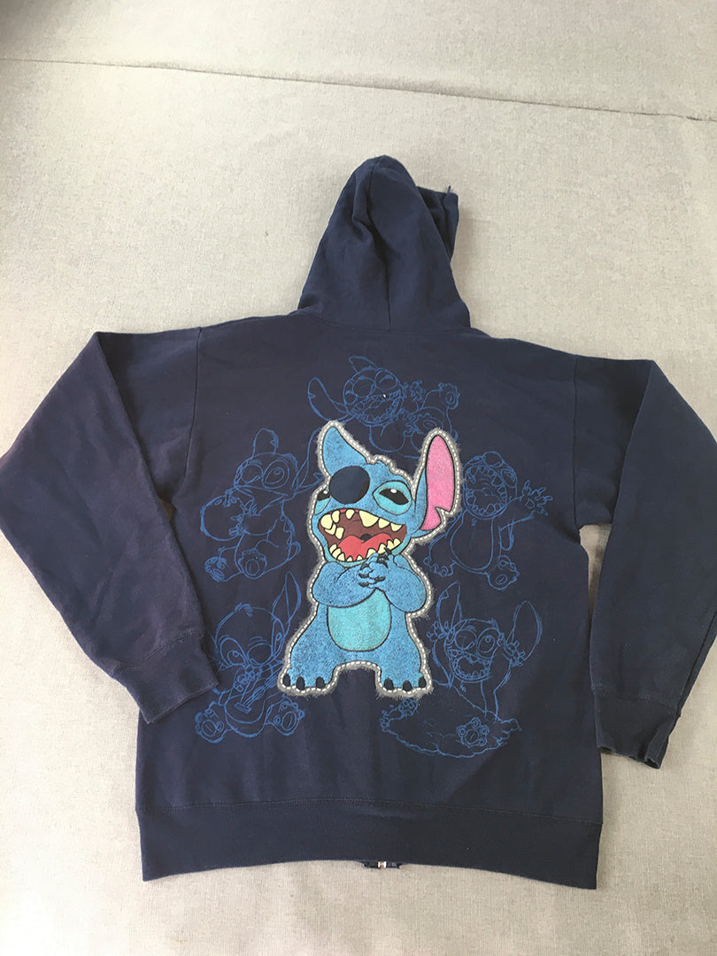 Disneyland Resort Lilo & Stitch Womens Jacket Size S Blue Zip-Up Hoodie