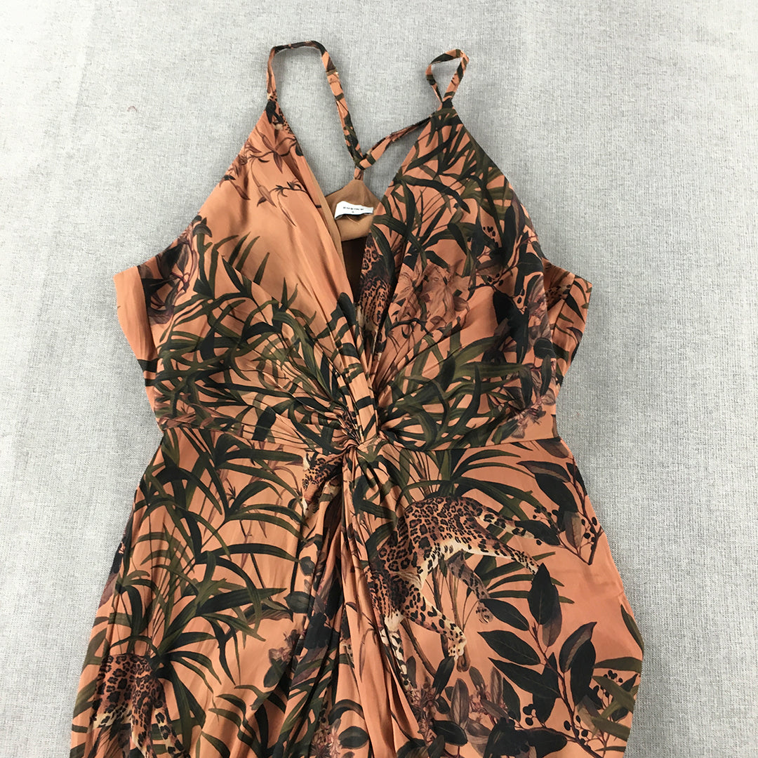 Sheike Womens Dress Size 8 Brown Floral Midi