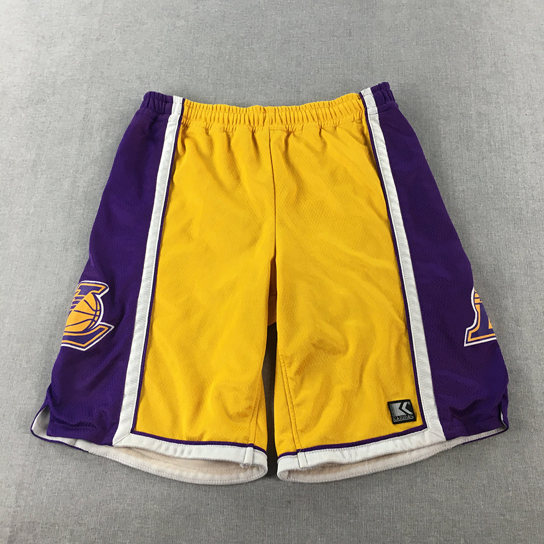 Los Angeles Lakers Mens Basketball Shorts Size L NBA Elastic Waist