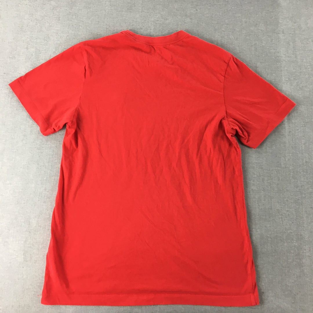 Nike Mens T-Shirt Size S Red Logo Crew Neck Short Sleeve Tee