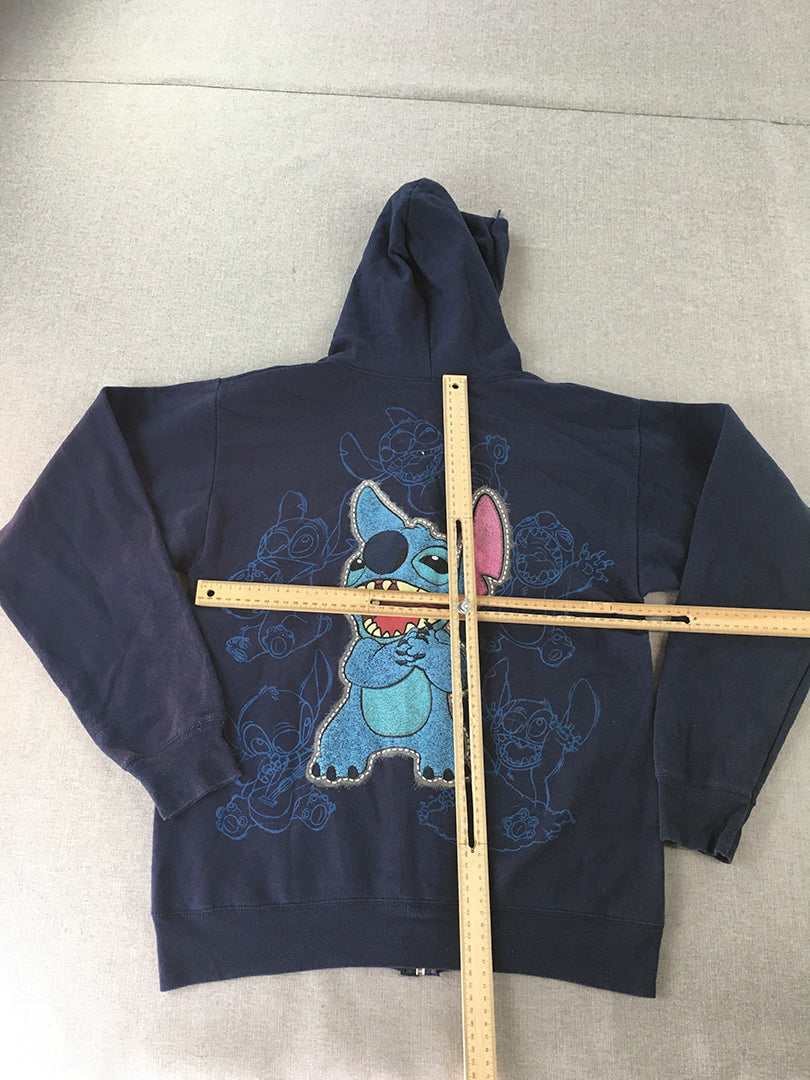 Disneyland Resort Lilo & Stitch Womens Jacket Size S Blue Zip-Up Hoodie