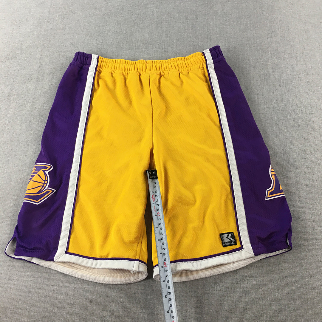 Los Angeles Lakers Mens Basketball Shorts Size L NBA Elastic Waist