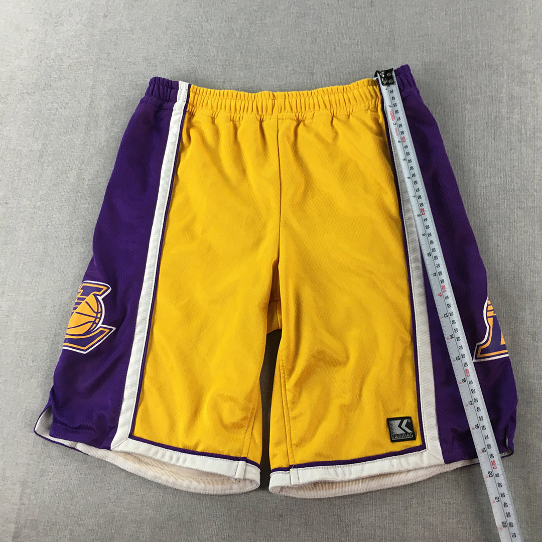 Los Angeles Lakers Mens Basketball Shorts Size L NBA Elastic Waist