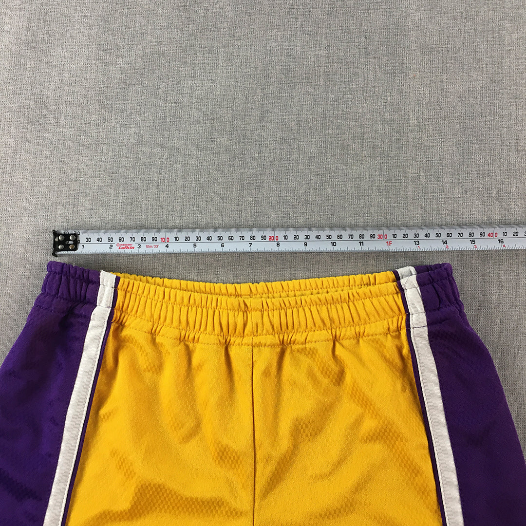 Los Angeles Lakers Mens Basketball Shorts Size L NBA Elastic Waist