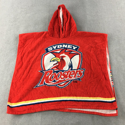 Sydney Rooster Kids Hoodie Towl Poncho Size 3 - 6 Years Red NRL Beach