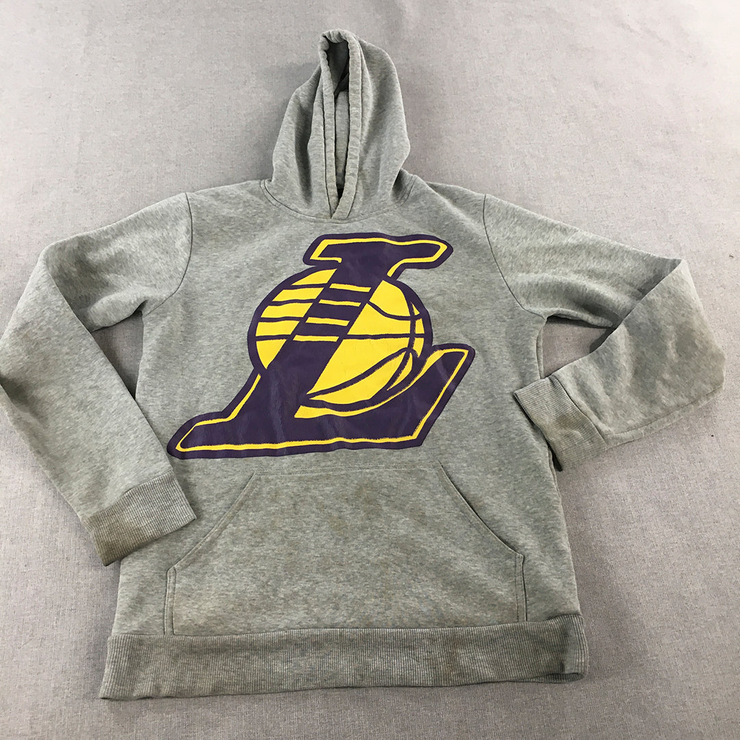 Los Angeles Lakers Mens Hoodie Sweater Size S Grey NBA LA Basketball Jumper