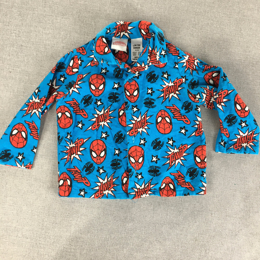 Marvel Spider-Man Kids Boys Shirt Size 2 Toddler Blue Pajama Top