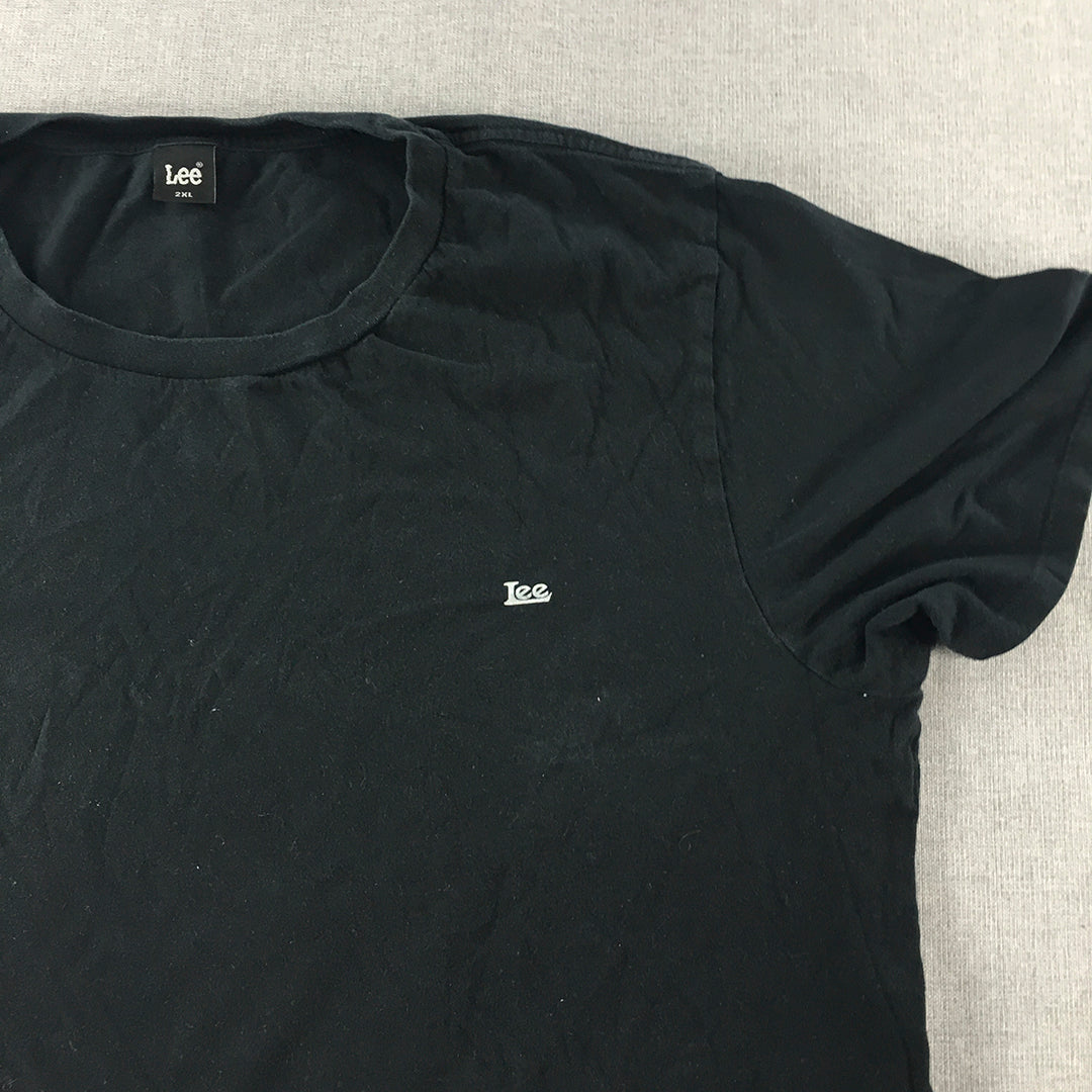 Lee T-Shirt Size 2XL Black Logo Short Sleeve Tee