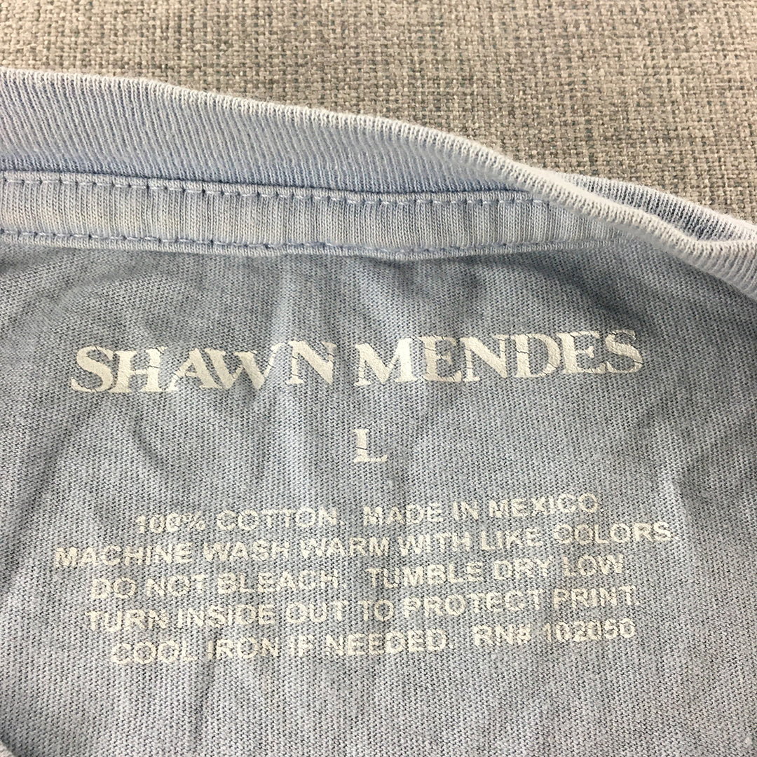 Shawn Mendes Wonder the World Tour 2022 Shirt Adult Size L Blue Long Sleeve