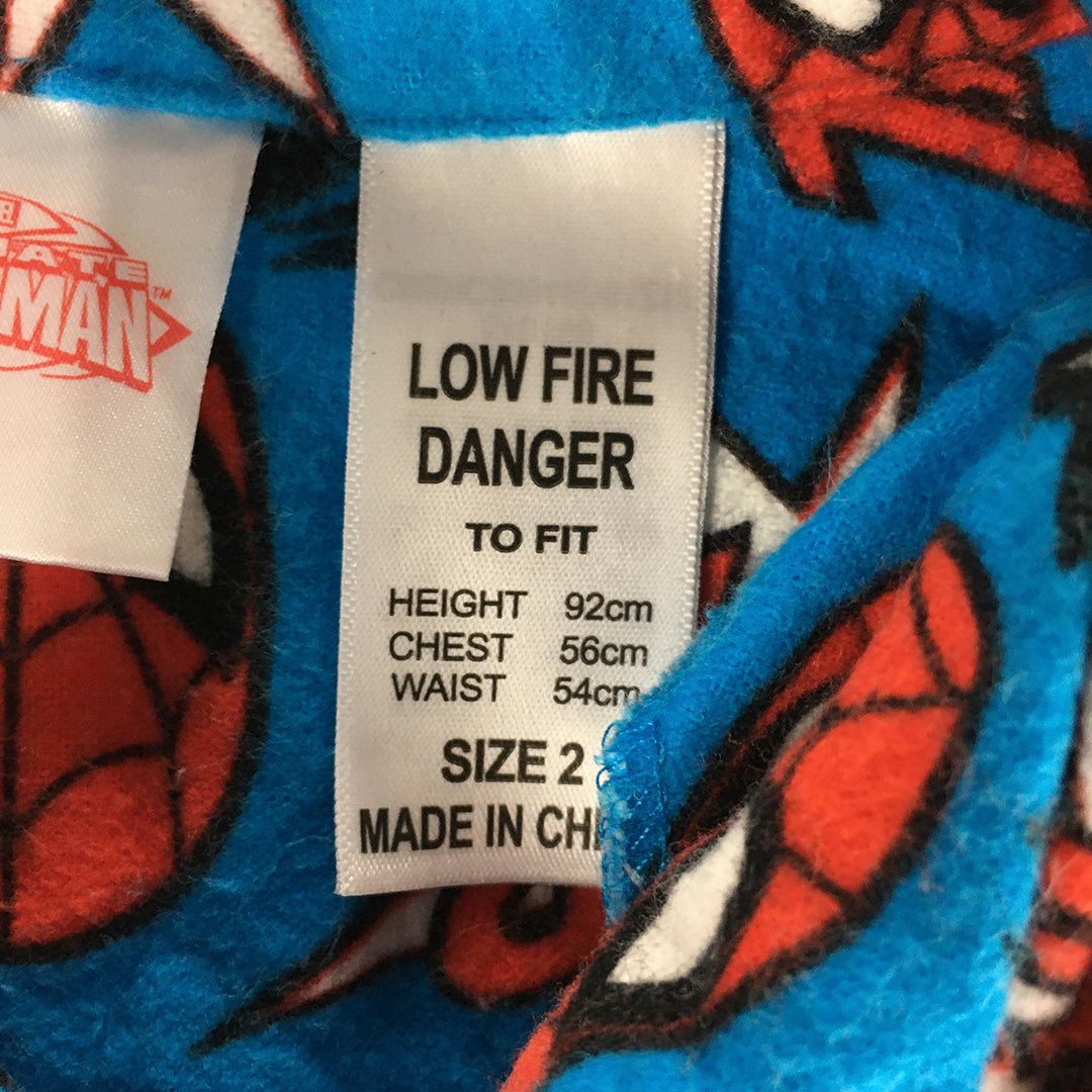 Marvel Spider-Man Kids Boys Shirt Size 2 Toddler Blue Pajama Top